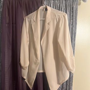 Off white polyester blazer